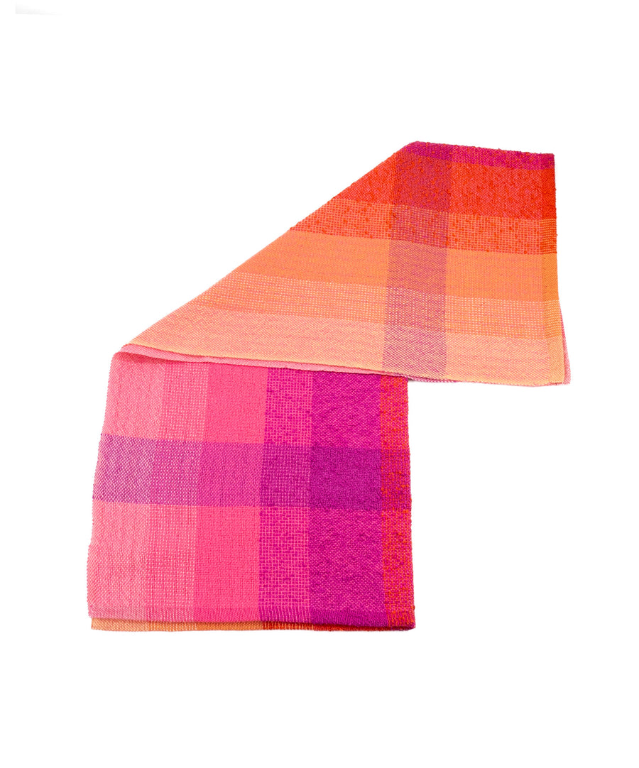 Pink-Magenta-Orange w/ Boucle Handwoven Towel by Fiber Art Designs