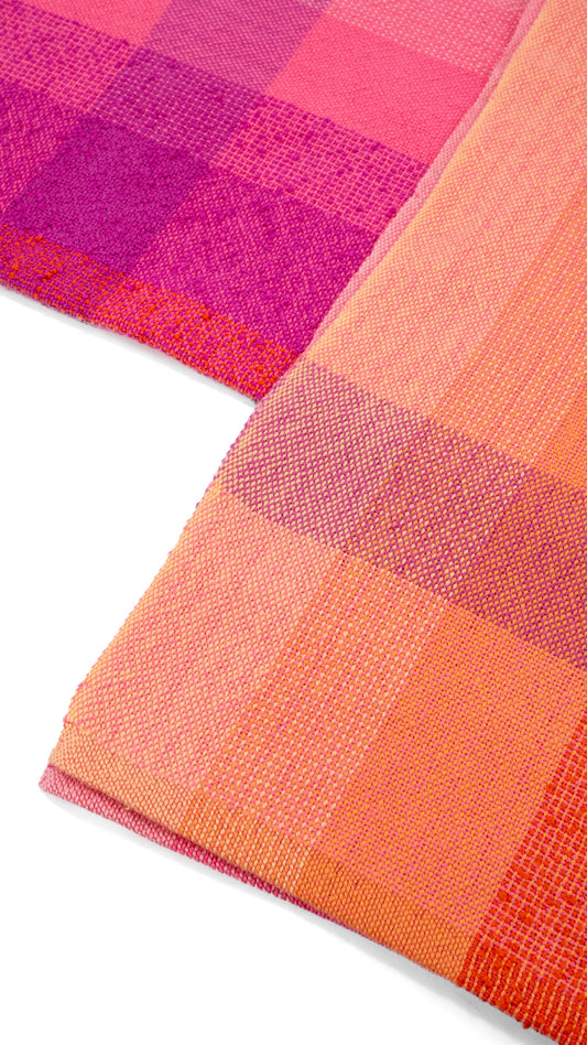 Pink-Magenta-Orange w/ Boucle Handwoven Towel by Fiber Art Designs