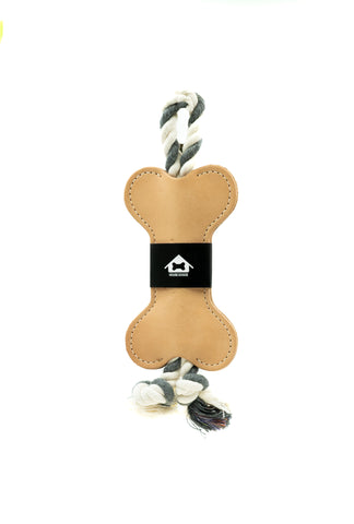Veg Tan Leather Tug Toy by House Dogge