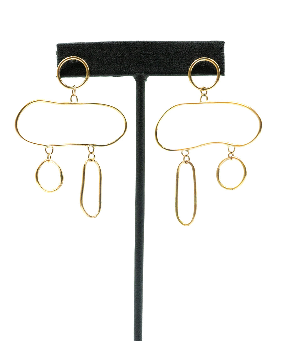 Organic Shapes Earrings 14k Gold Fill by Tiny Asteroid Jewelry