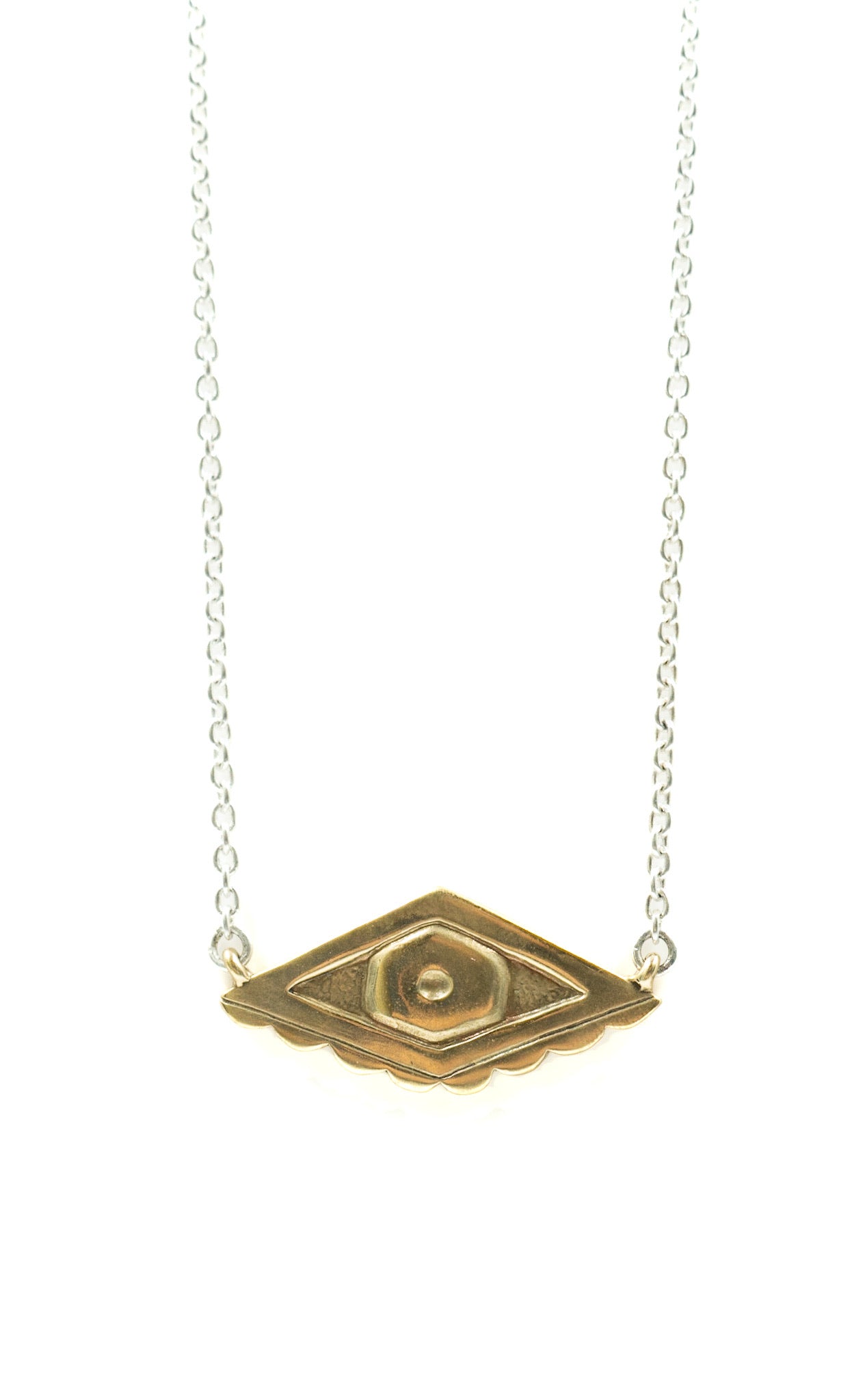 Evil Eye Necklace Brass by Tiny Asteroid Jewelry