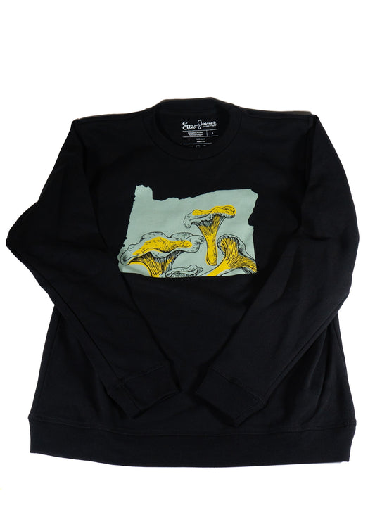 'Shrooming Mist Black Sweatshirt by Etta & Jame Junction