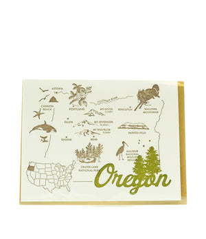 Letterpress Oregon Card by Lark Press