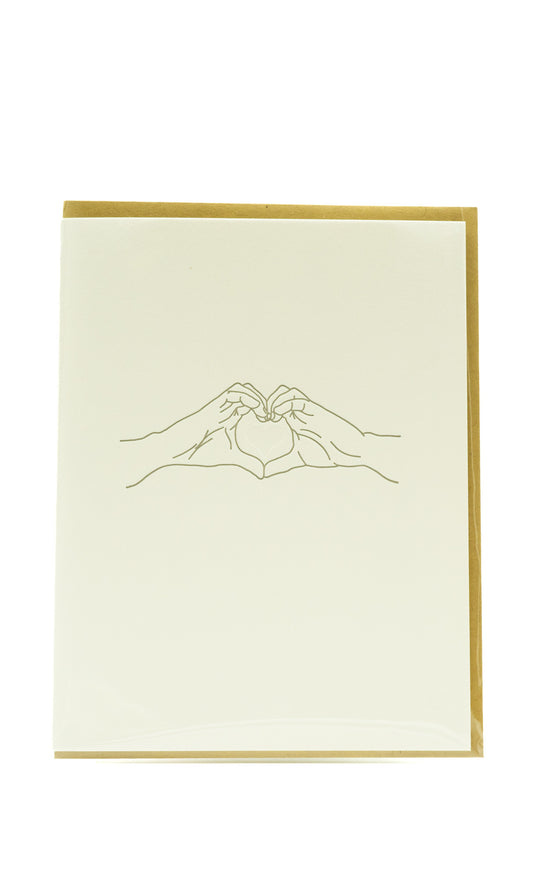 Hands Making Heart Card by Lark Press