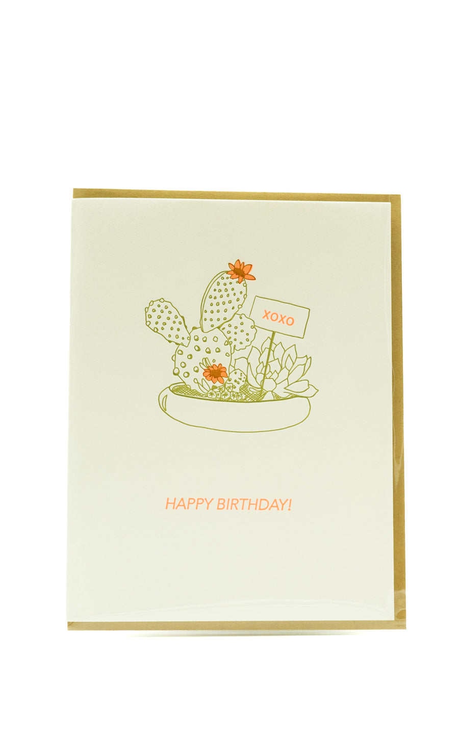 Happy Birthday XOXO Cactus Card by Lark Press