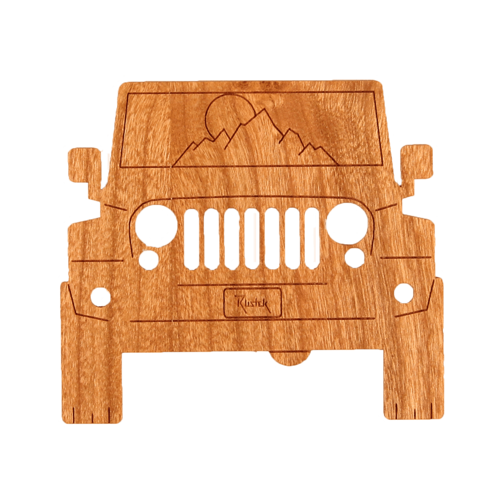 To the Mountains! Wood Sticker by Rustek