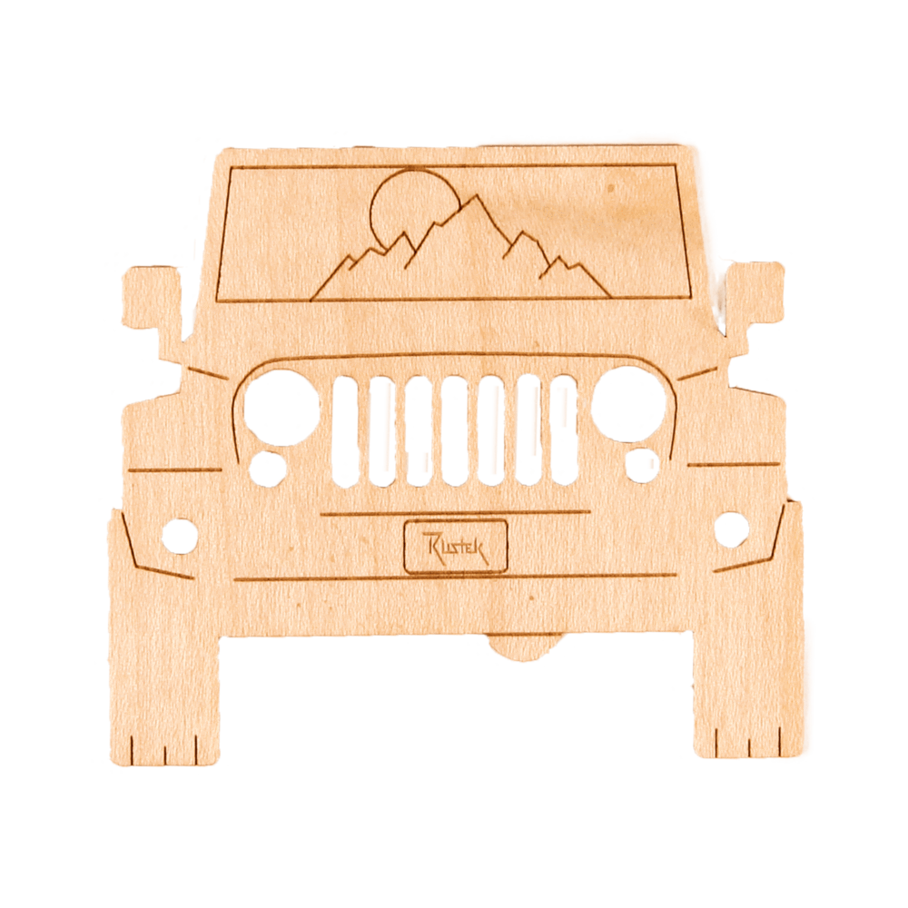 To the Mountains! Wood Sticker by Rustek