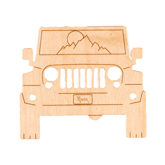To the Mountains! Wood Sticker by Rustek