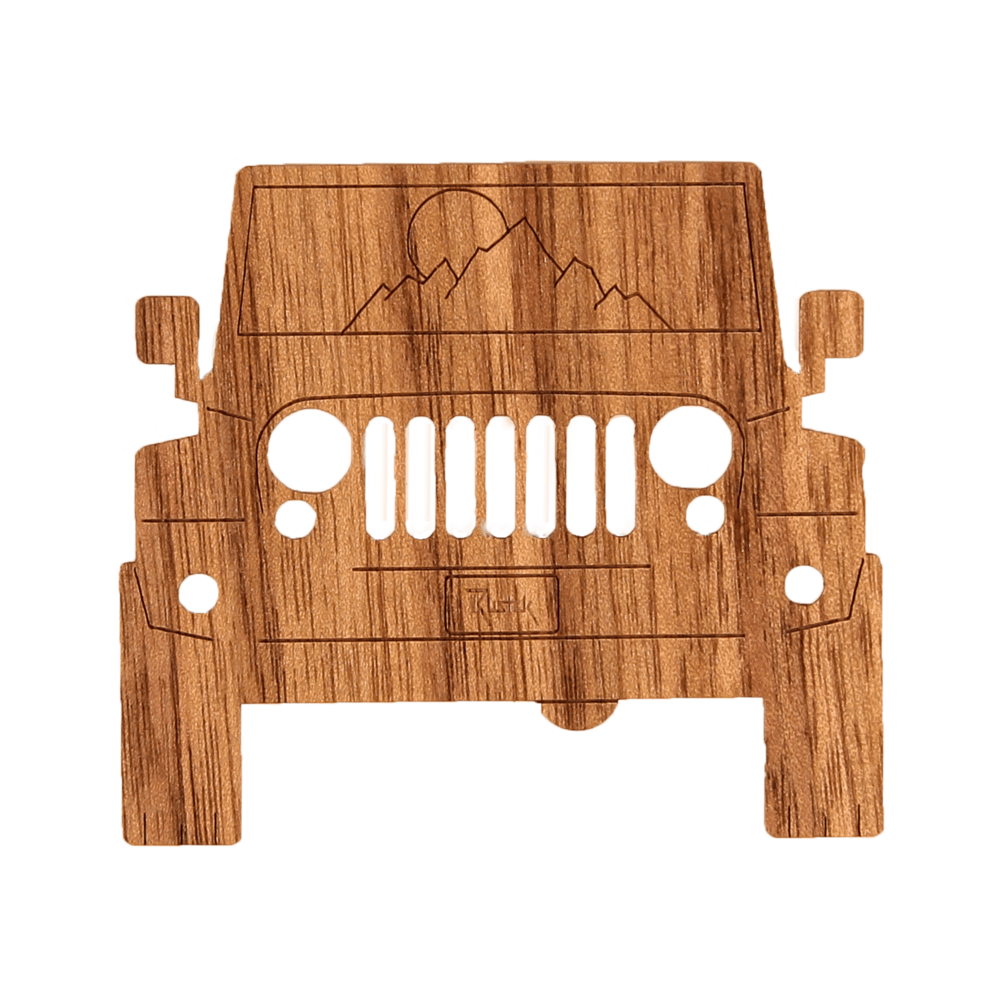 To the Mountains! Wood Sticker by Rustek