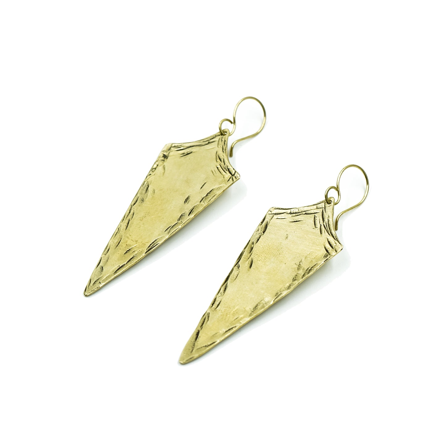 Warrior Earrings in Brass