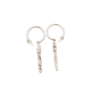 Tiny Diver Hoops brass/silver by Tiny Asteroid