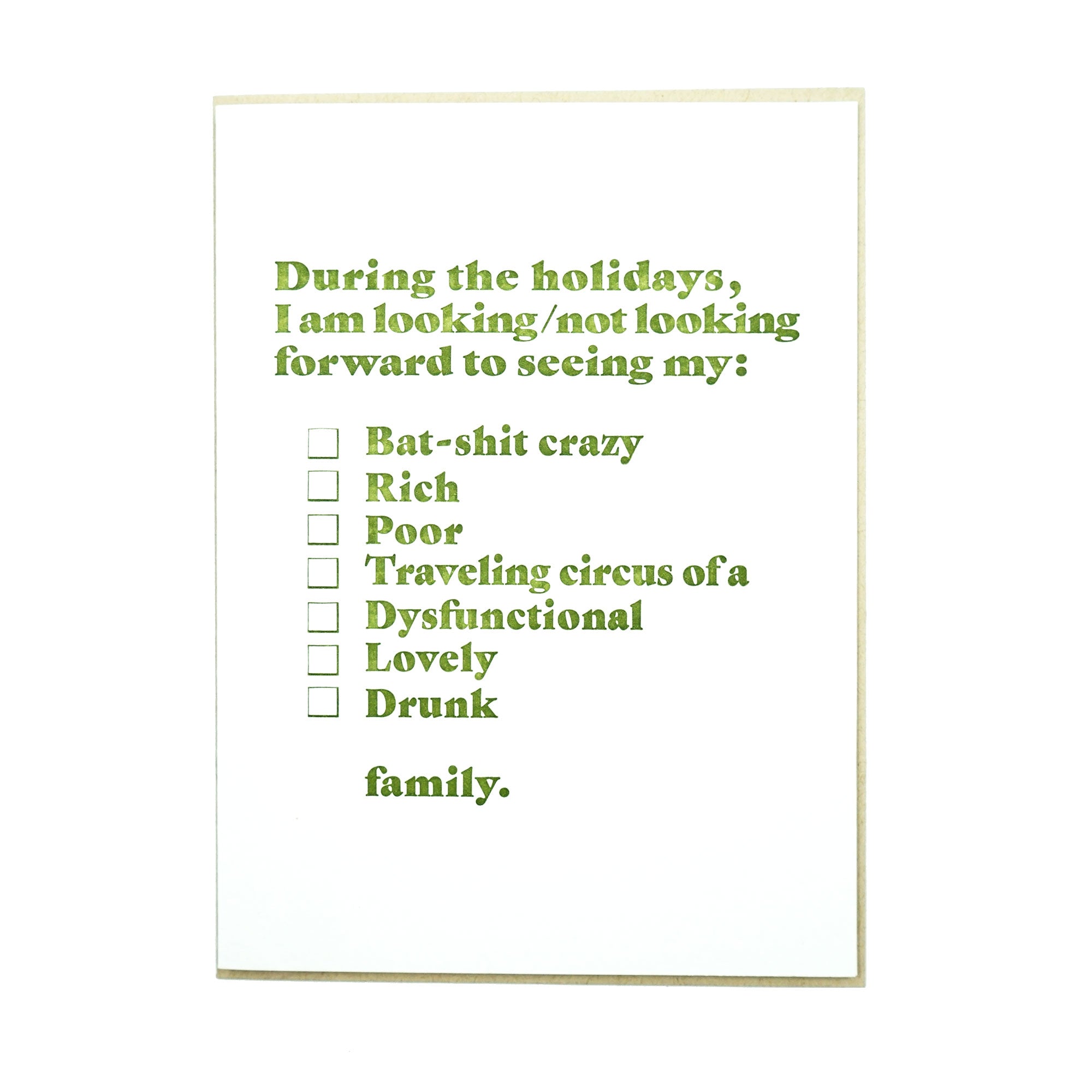 During the Holidays Family Card by MadeHere PDX