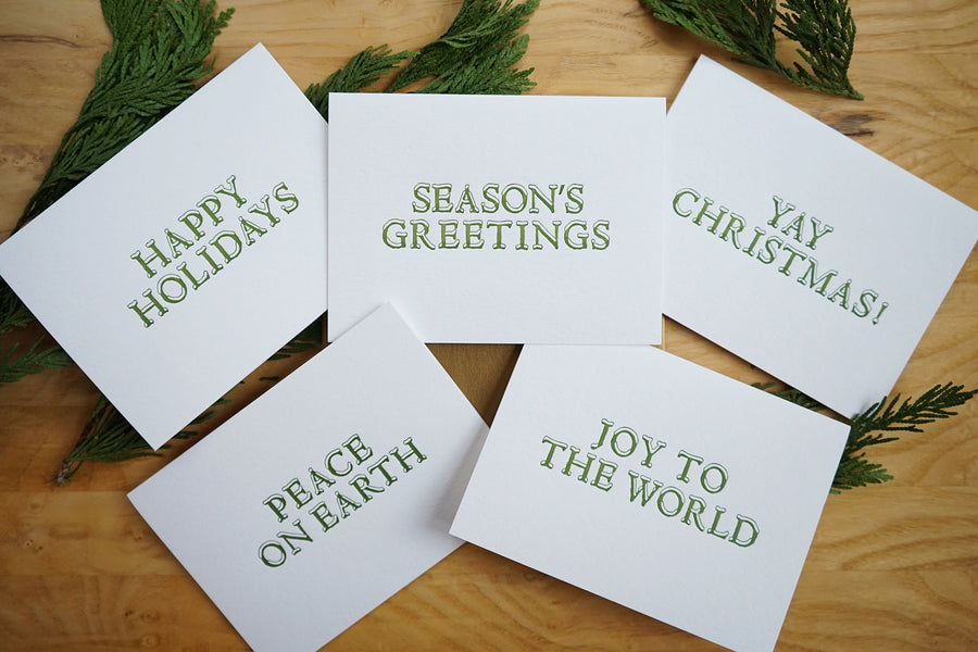 Snow Letters Holiday Card Box Set by MadeHere PDX