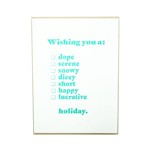 Wishing You a Check Box Card by MadeHere Portland Holiday