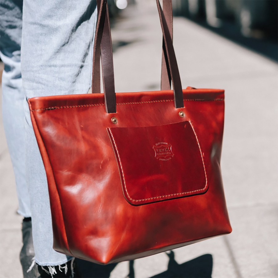 Large Red LEATHER TOTE BAG Leather Handbag Leather Bag 