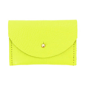 Leather Chartreuse Cardholder by Primecut