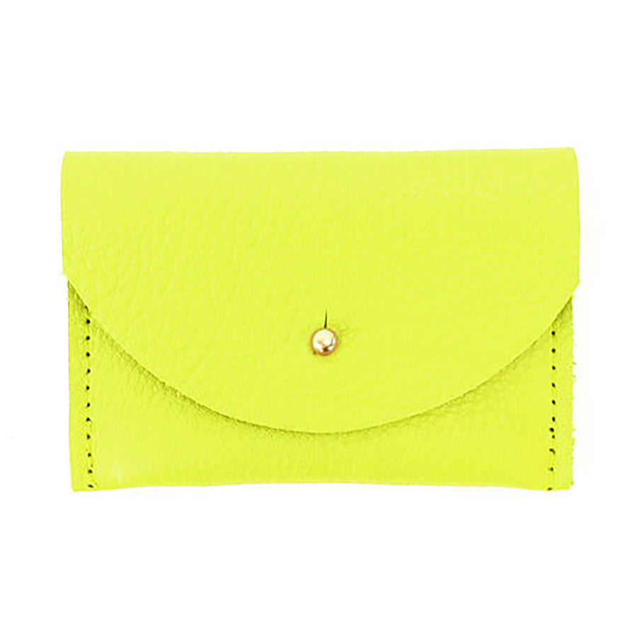 Leather Chartreuse Cardholder by Primecut
