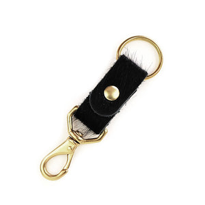 Primecut Leather Keychain Black Cowhide