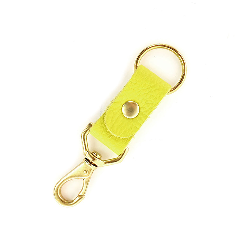 Primecut Leather Keychain Chartreuse Leather