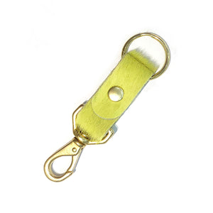 Primecut Leather Keychain Chartreuse Cowhide