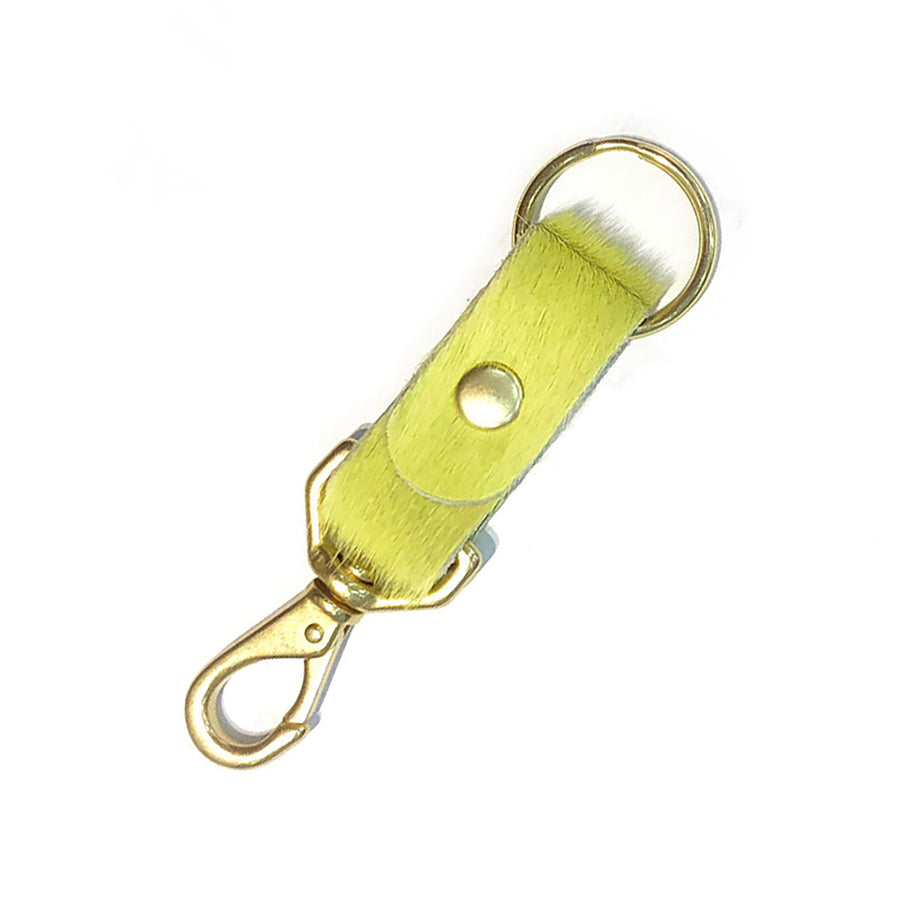 Primecut Leather Keychain Chartreuse Cowhide