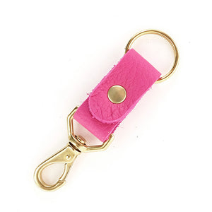Primecut Leather Keychain Pink Leather