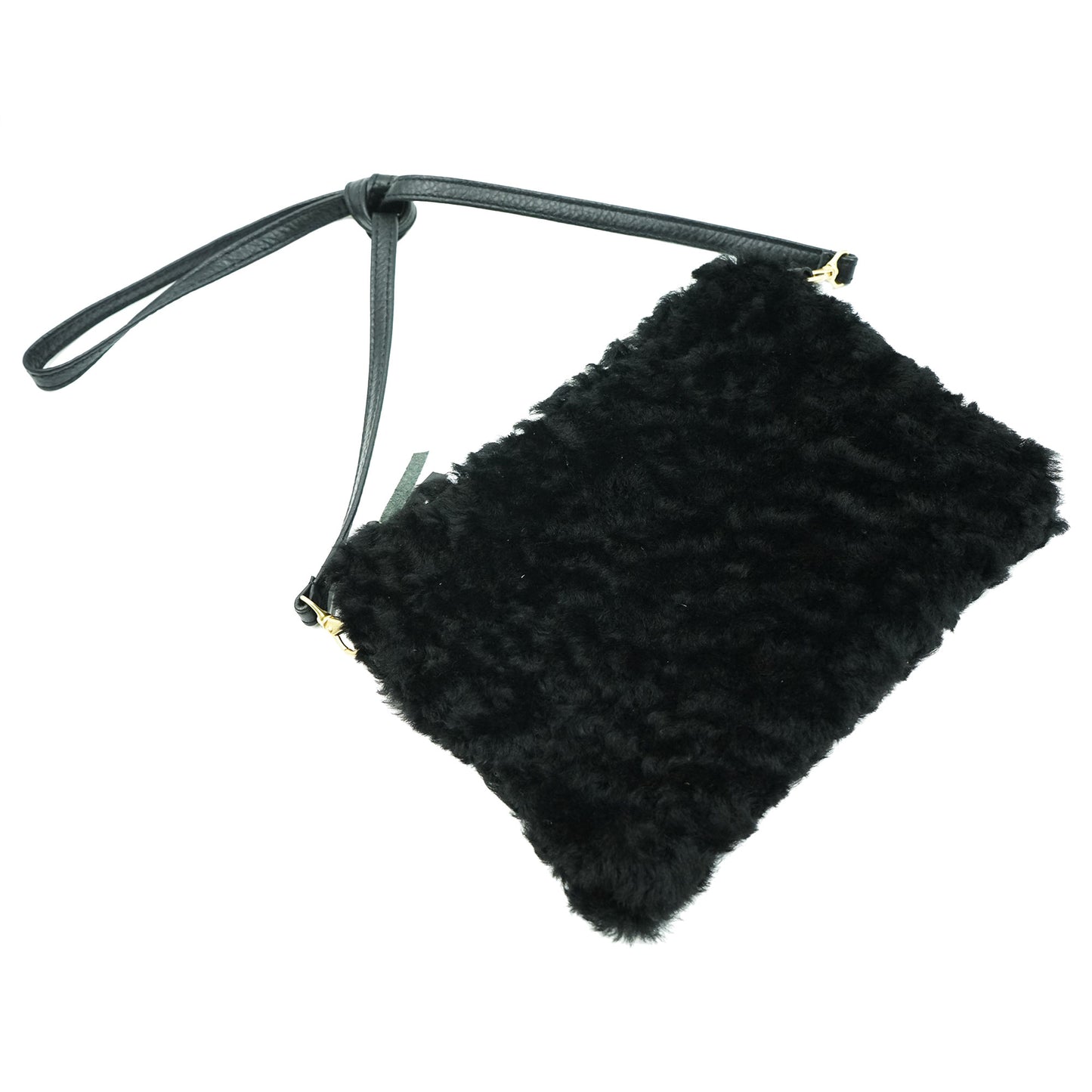 Primecut Pouch Purse Black Shearling