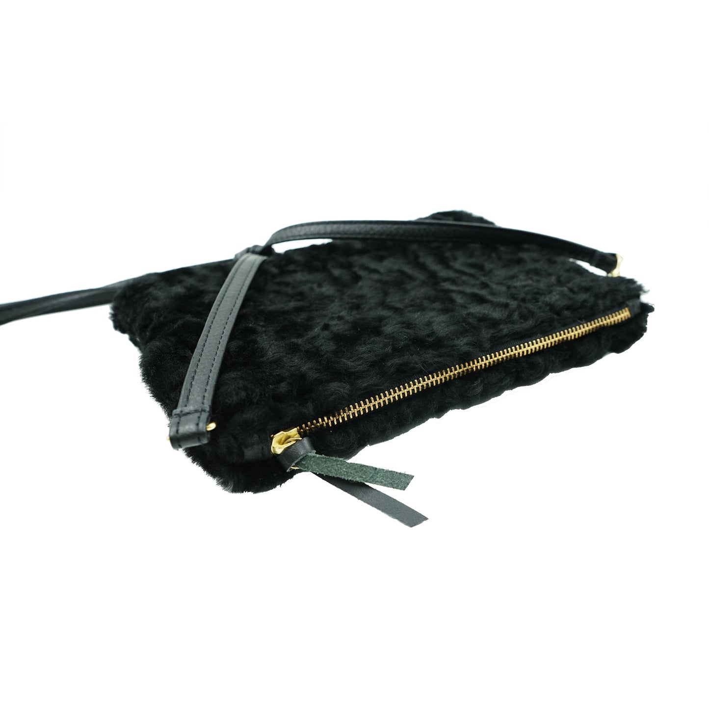 Primecut Pouch Purse Black Shearling