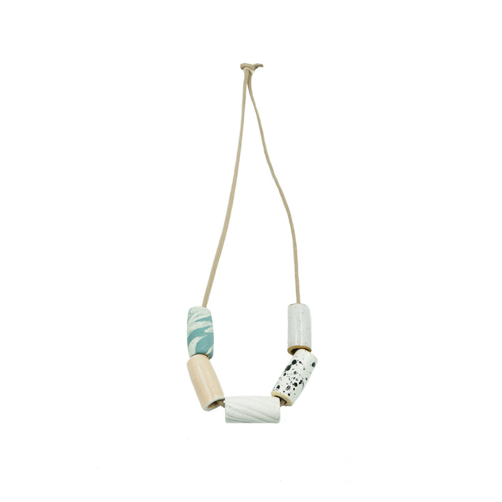 Blush/Marble Ceramic Bead Necklace by The Pursuits of Happiness