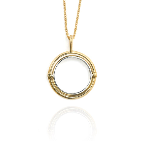 Kinetic Spinning Orbit Brass, Silver, GF Chain 24