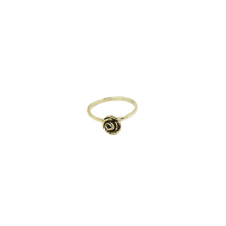 Brass Mini Rose Ring by Tiny Asteroid Jewelry