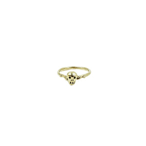 Mini Skull Ring Brass by Tiny Asteroid Jewelry