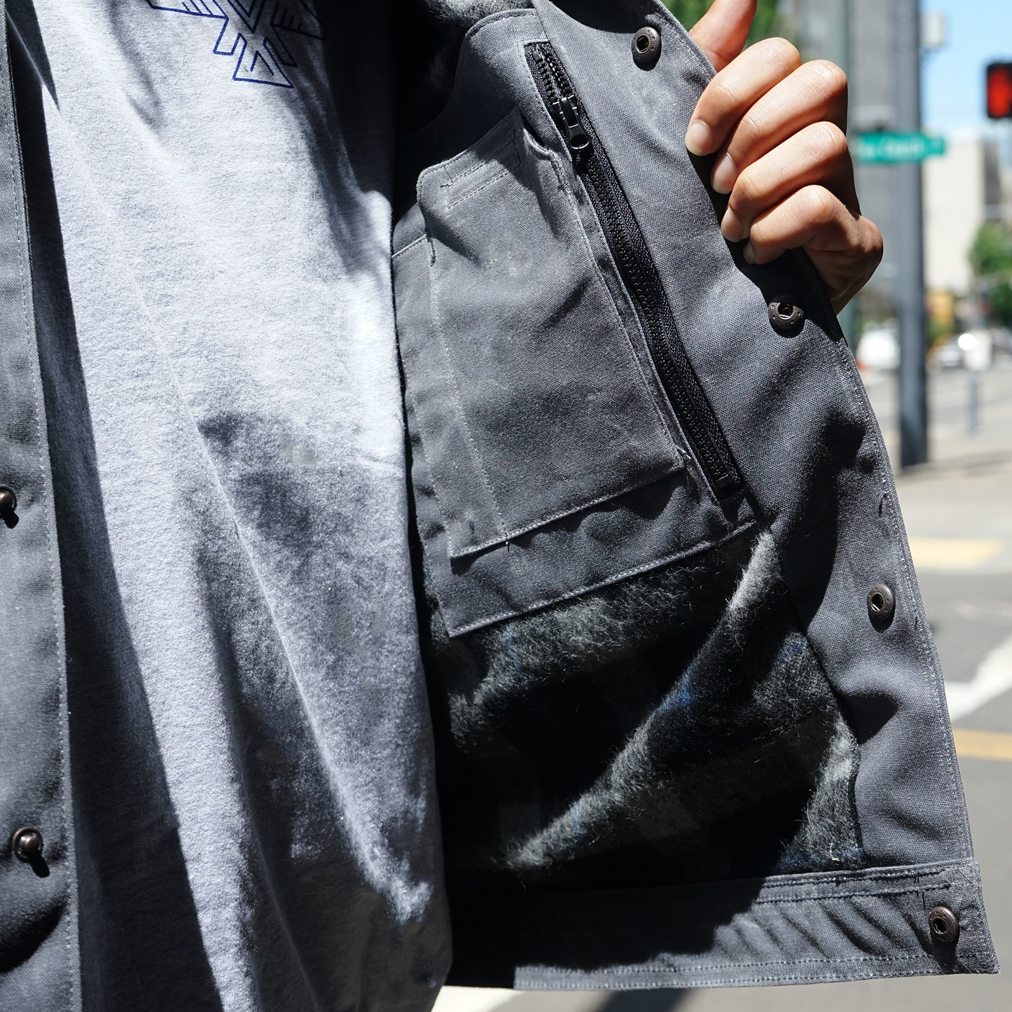 Wild Quimby Waxed Jacket Charcoal