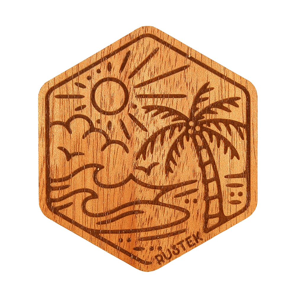 Palm Island Wood Sticker by Rustek