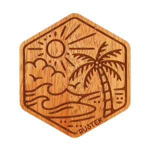 Palm Island Wood Sticker by Rustek