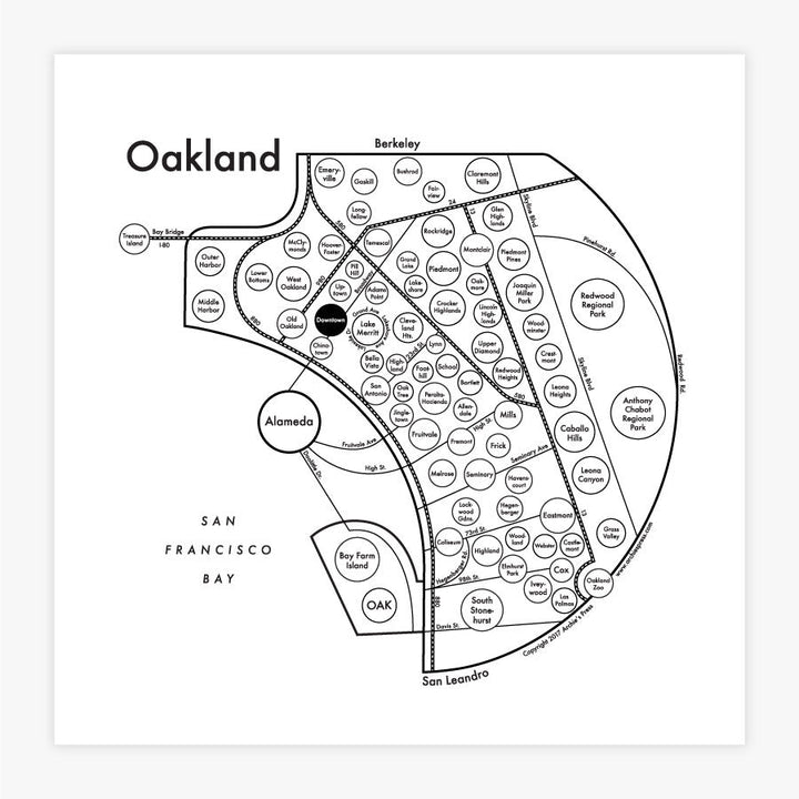 Oakland Map by Archie's Press