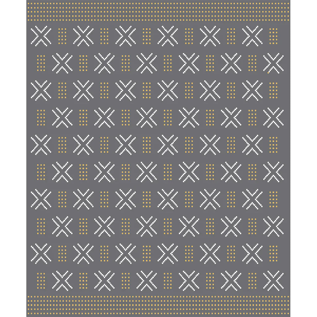 Birfini Throw (Grey/Gold/White) by Seek & Swoon