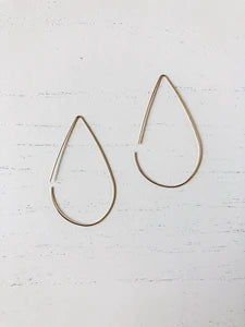 Brass Teardrop Threader-Rose Quartz by Stoll & Heart