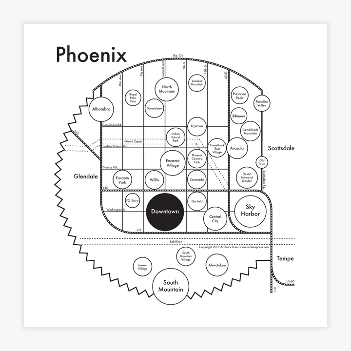 Phoenix Map by Archie's Press