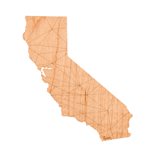 Geo California Wood Sticker