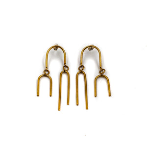 Kinetic Arch Mobile Brass Earring by EMBR