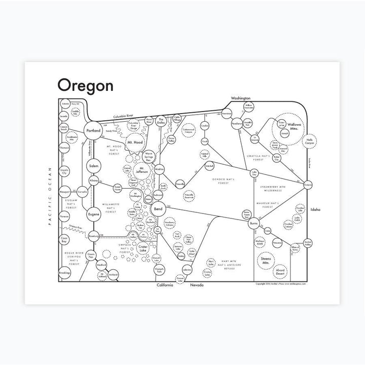 Oregon Map by Archie's Press
