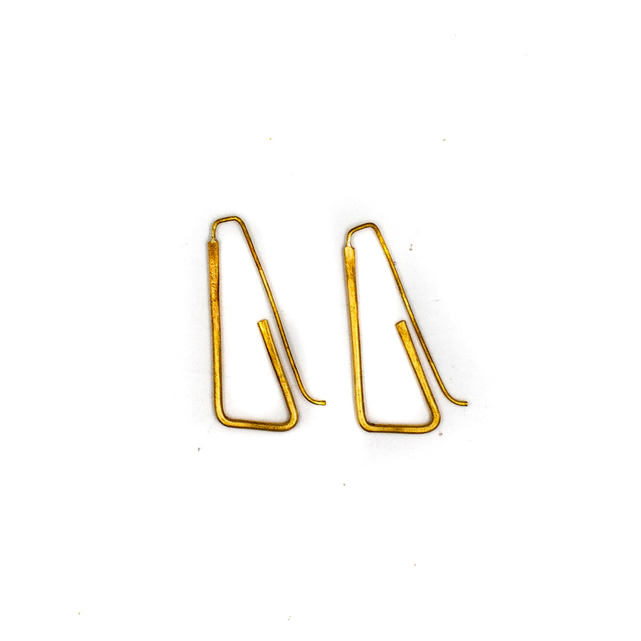 Roya Earrings in Brass by Julie Cooper Designs Small