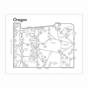 Oregon Map Print