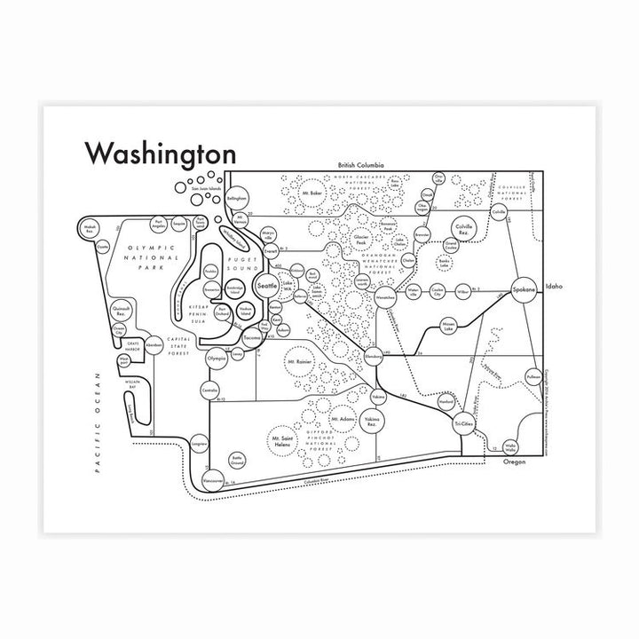 Washington Map by Archie's Press