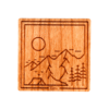 Base Camp Square Wood Sticker by Rustek