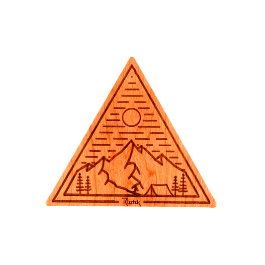 Base Camp Triangle Wood Sticker by Rustek