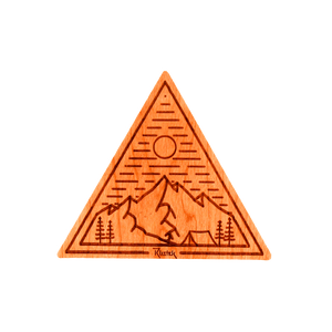 Base Camp Triangle Wood Sticker by Rustek