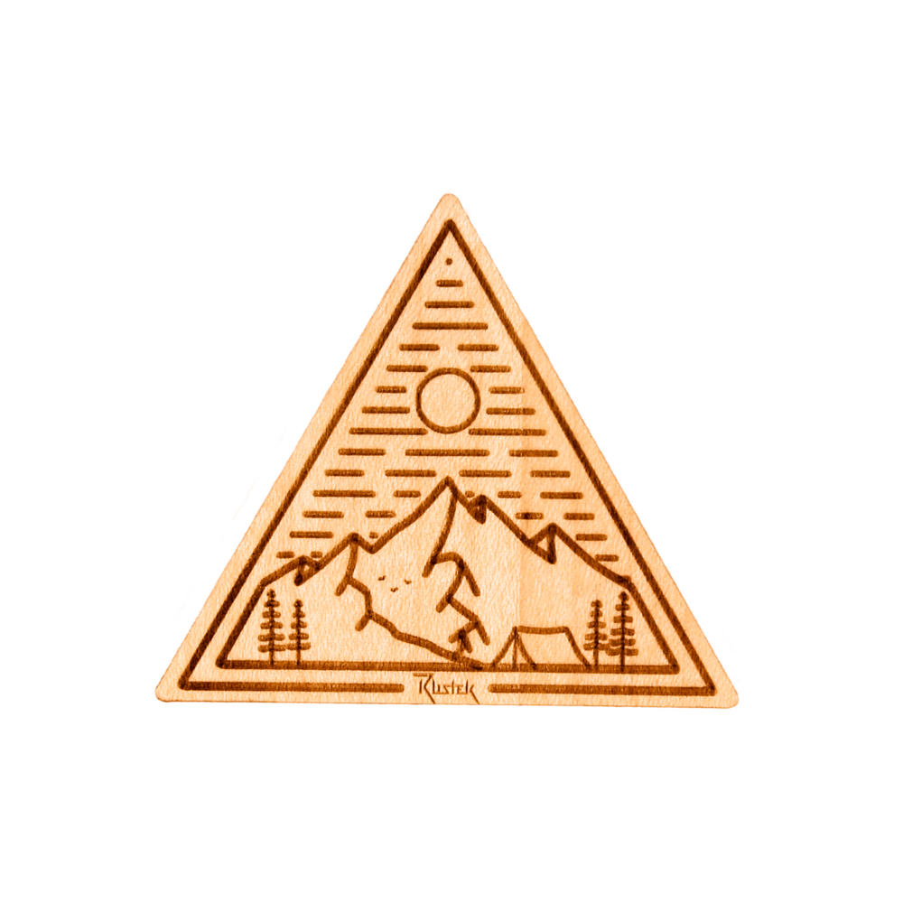 Base Camp Triangle Wood Sticker by Rustek