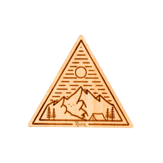 Base Camp Triangle Wood Sticker by Rustek